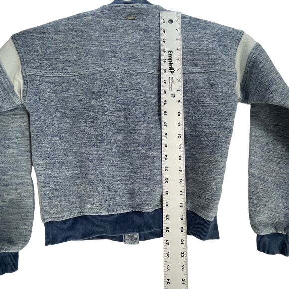 Vintage Y2K GUESS Varsity Jacket Womens Size S Blue Button Up Cotton Blend Retro - Picture 5 of 8